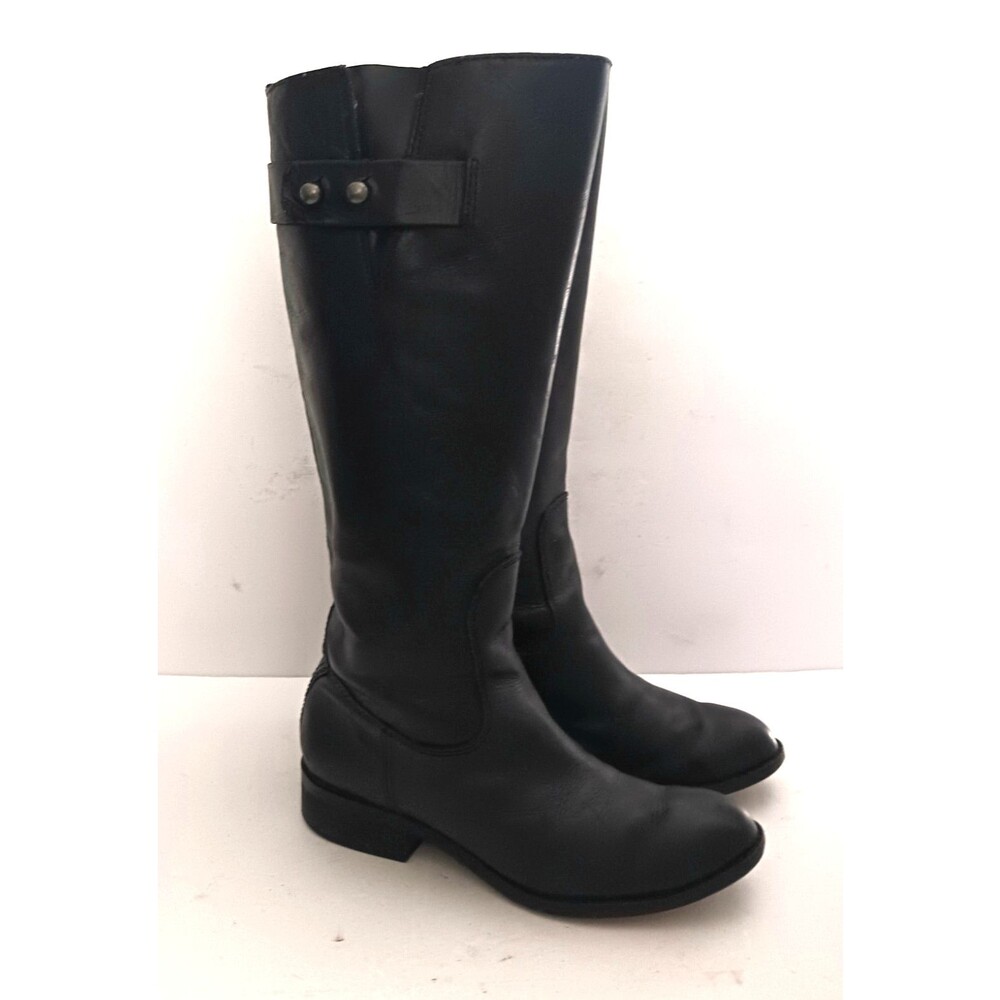 Lucchese Spirit Bailey Tall Flat Heel Riding Boot Blk Leather Sz 6